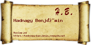 Hadnagy Benjámin névjegykártya