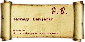 Hadnagy Benjámin névjegykártya